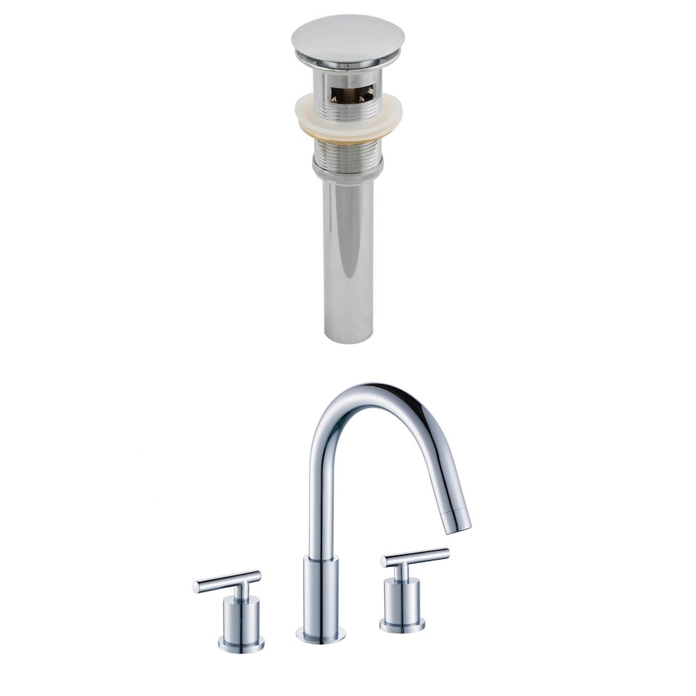 Ensemble de robinetterie en acier inoxydable de 3 po et 8 po, homologué CUPC, couleur chrome - Drain de trop-plein inclus. AI-8022