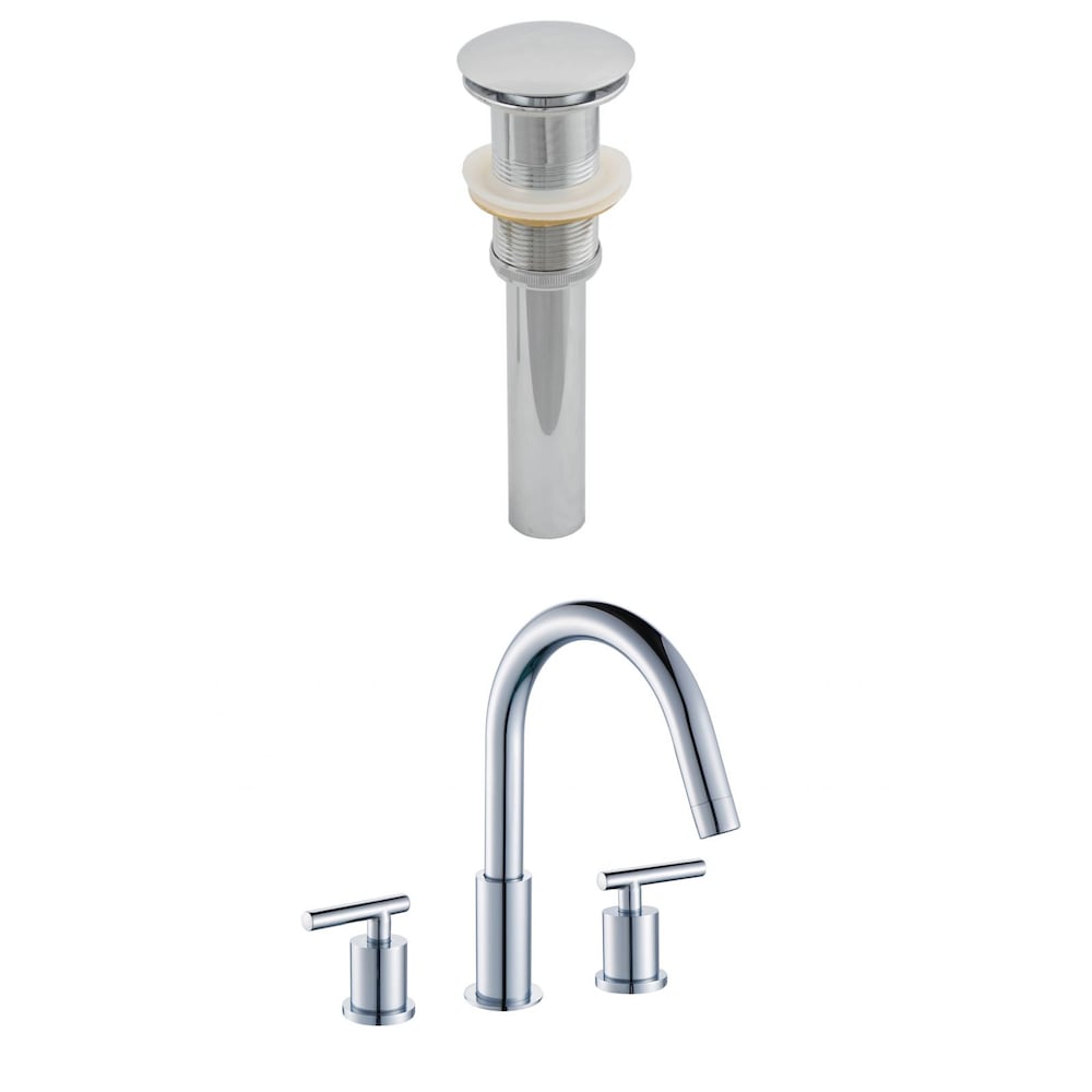 Ensemble de robinetterie en acier inoxydable de 3 po et 8 po, homologué CUPC, couleur chrome - Drain inclus AI-8023
