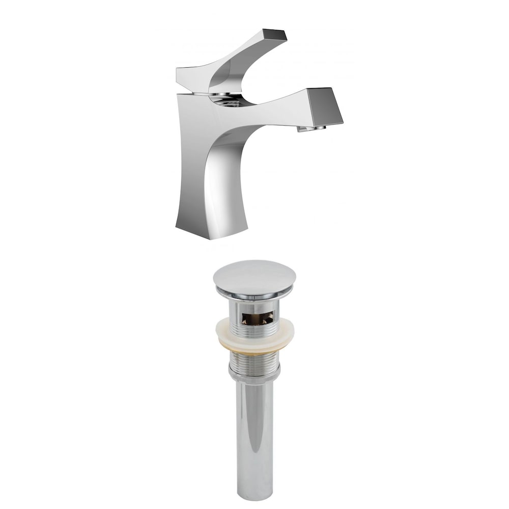 1 Hole CUPC Approved Stainless Steel Faucet Set In Chrome Color - Overflow Drain Incl. AI-1985