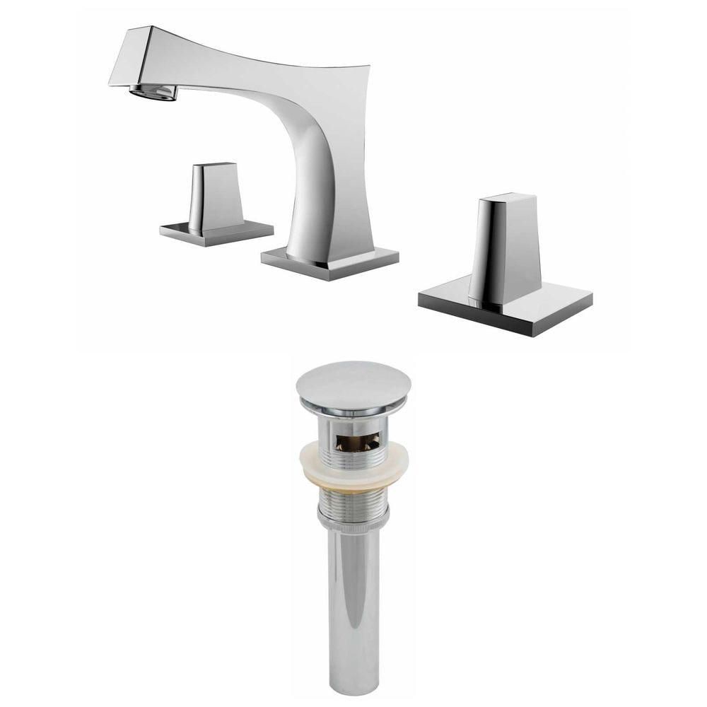 3H8-in. CUPC Approved Stainless Steel Faucet Set In Chrome Color - Overflow Drain Incl. AI-1993