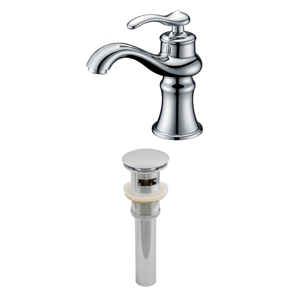 1 Hole CUPC Approved Stainless Steel Faucet Set In Chrome Color - Overflow Drain Incl. AI-1997