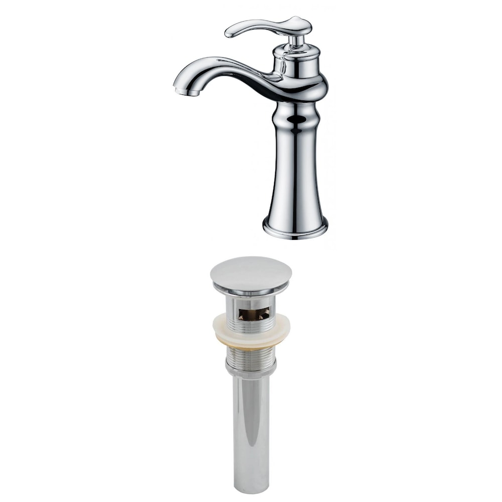 Deck Mount CUPC Approved Stainless Steel Faucet Set In Chrome Color - Overflow Drain Incl. AI-2001