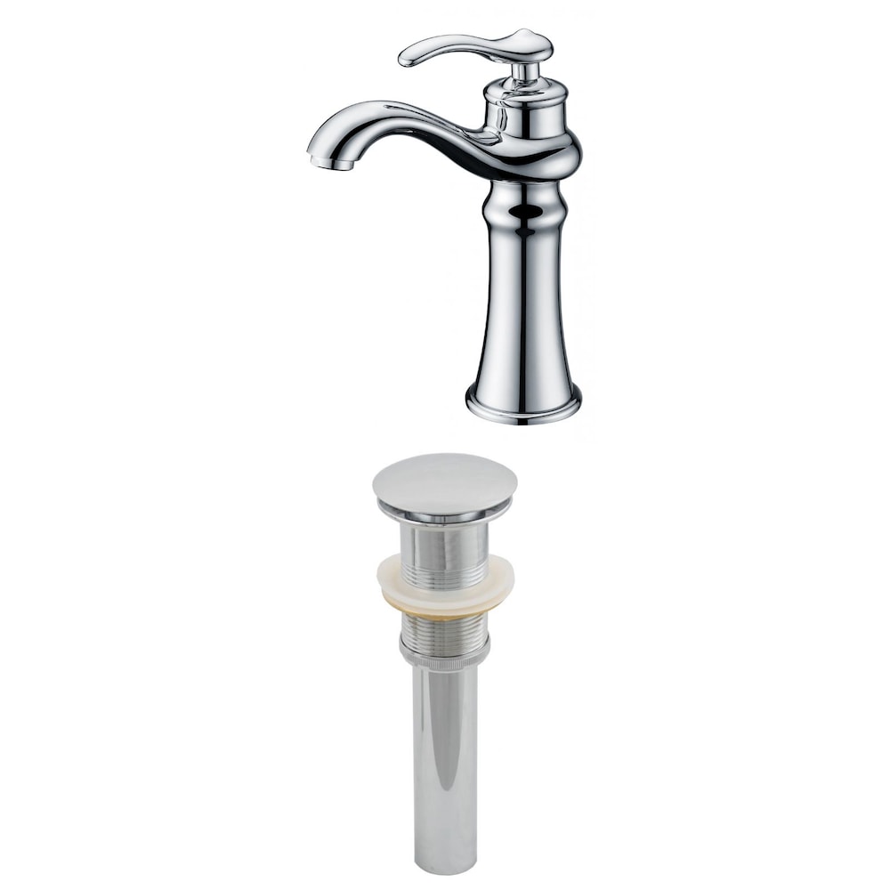 Deck Mount CUPC Approved Stainless Steel Faucet Set In Chrome Color - Drain Incl. AI-2002