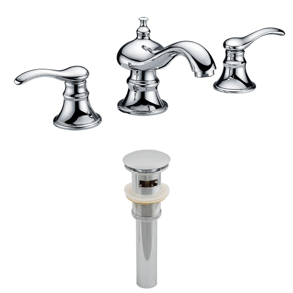 3H8-in. CUPC Approved Stainless Steel Faucet Set In Chrome Color - Overflow Drain Incl. AI-2005