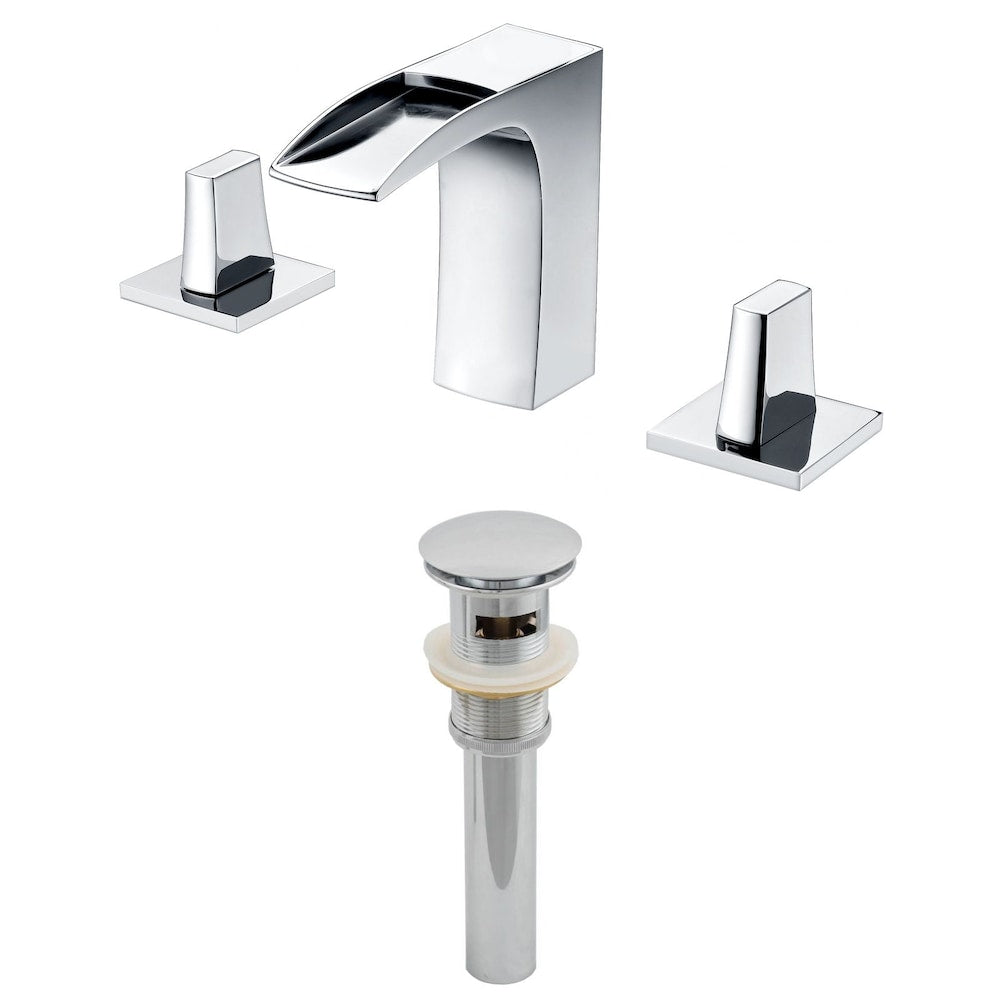 3H8-in. CUPC Approved Stainless Steel Faucet Set In Chrome Color - Overflow Drain Incl. AI-2029