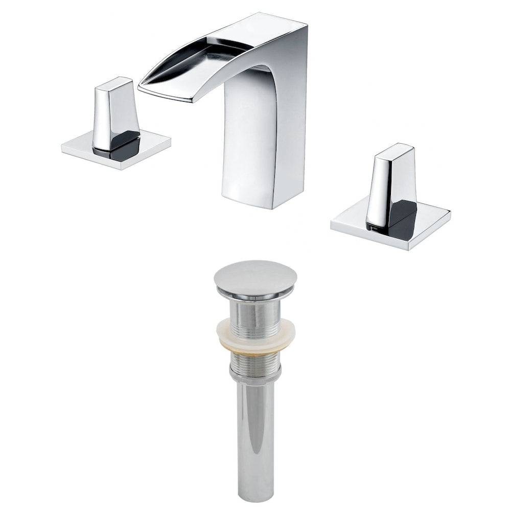 3H8-in. CUPC Approved Stainless Steel Faucet Set In Chrome Color - Drain Incl. AI-2030