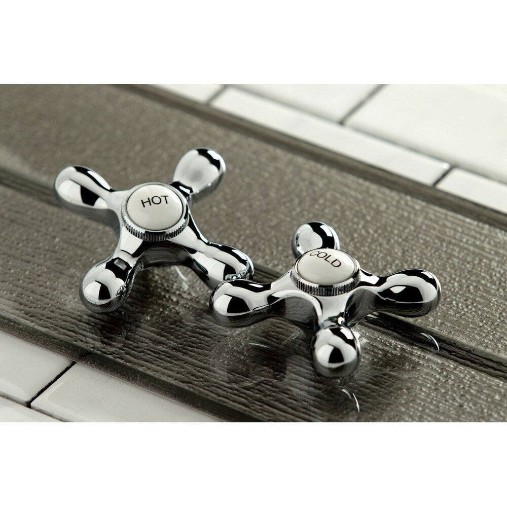 Robinet de salle de bain à arc élevé à 2 poignées (8 pouces) de style victorien en chrome avec poignées croisées