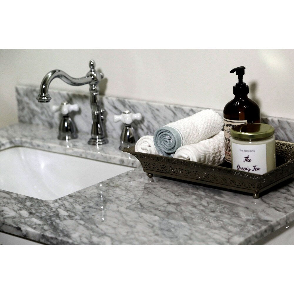 Robinet de salle de bain à arc élevé à 2 poignées (8 pouces) de style victorien en chrome avec poignées croisées