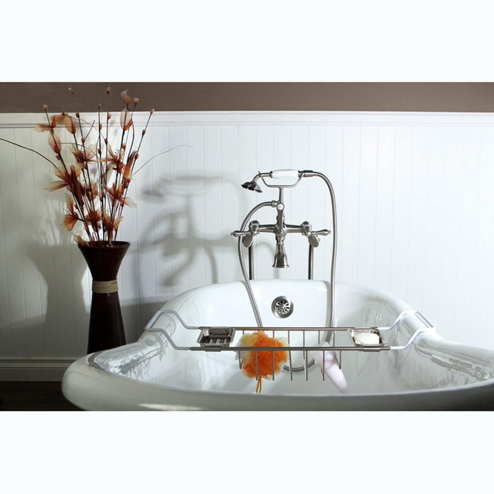 5 Feet Cast Iron Satin Nickel Clawfoot Slipper Bathtub in White