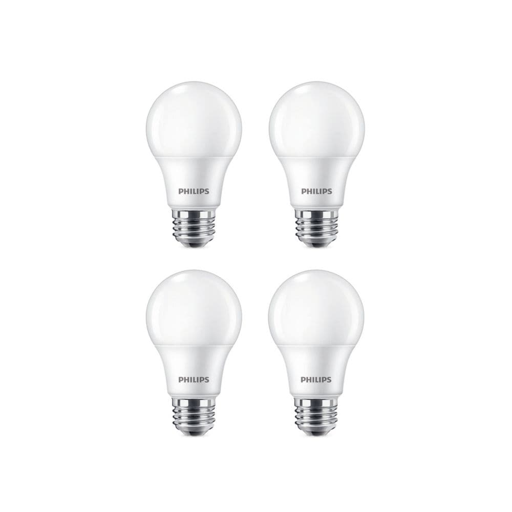 LED A19 E26 60W Equivalent A-Line Energy Saving Light Bulb, Daylight (5000K) 4-Pack