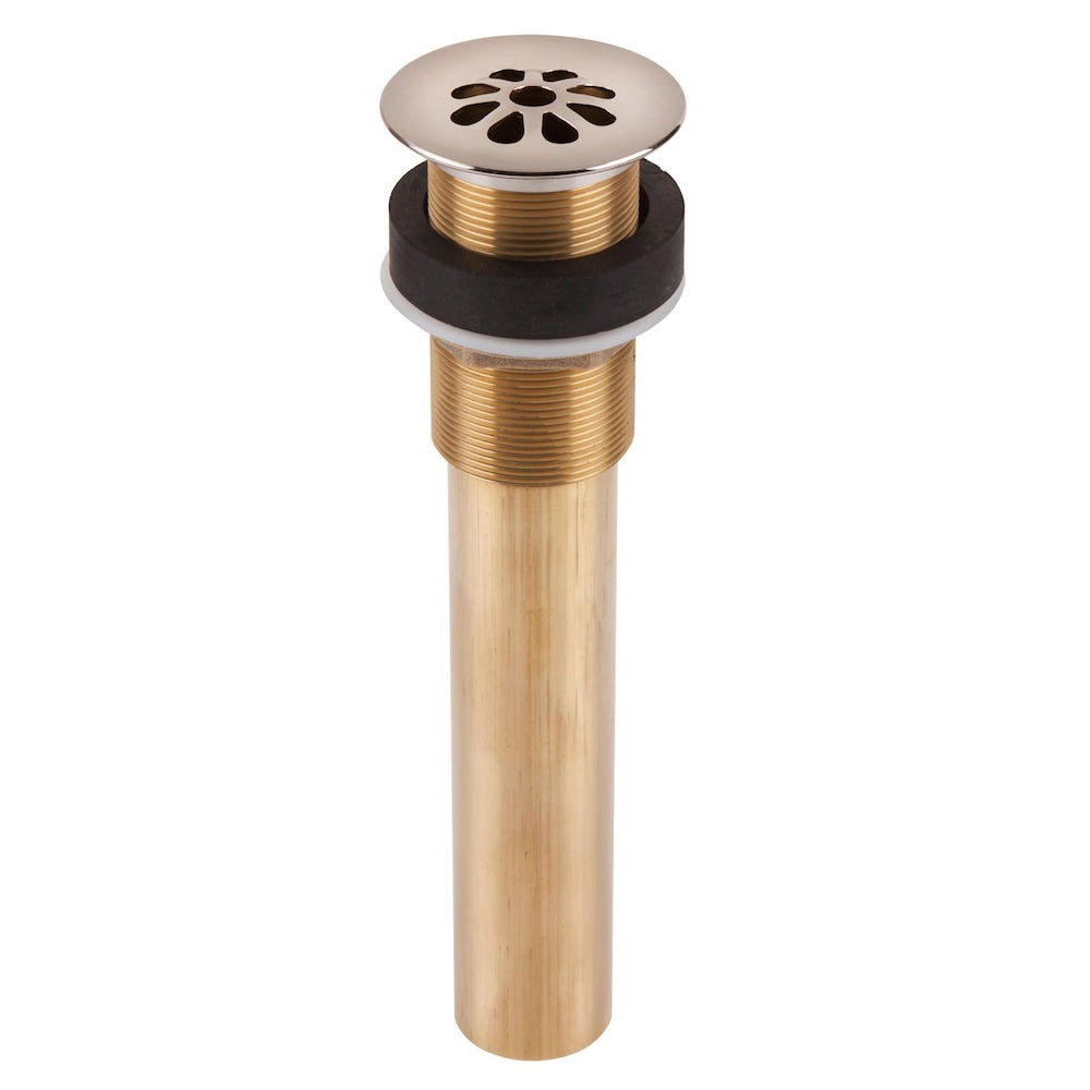 Decorative Brass 8-Hole Bath Grid Drain in Nickel