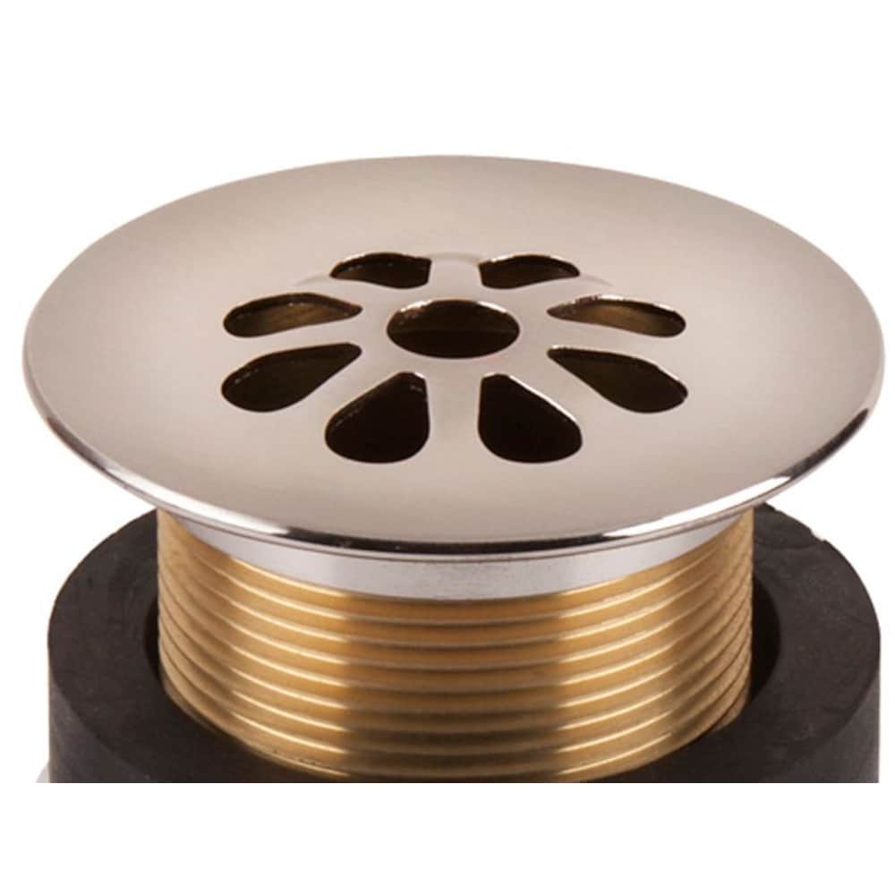 Decorative Brass 8-Hole Bath Grid Drain in Nickel
