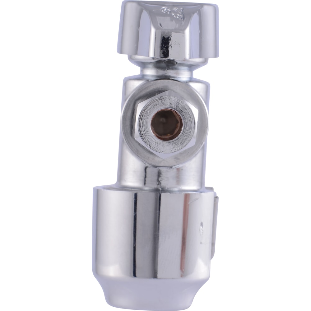 1/2 inch x 1/4 inch Chrome Brass Push-to-Connect Compression Angle Stop Valve