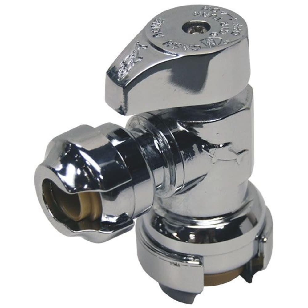 1/2 inch x 1/4 inch Chrome Brass Push-to-Connect Angle Stop Valve