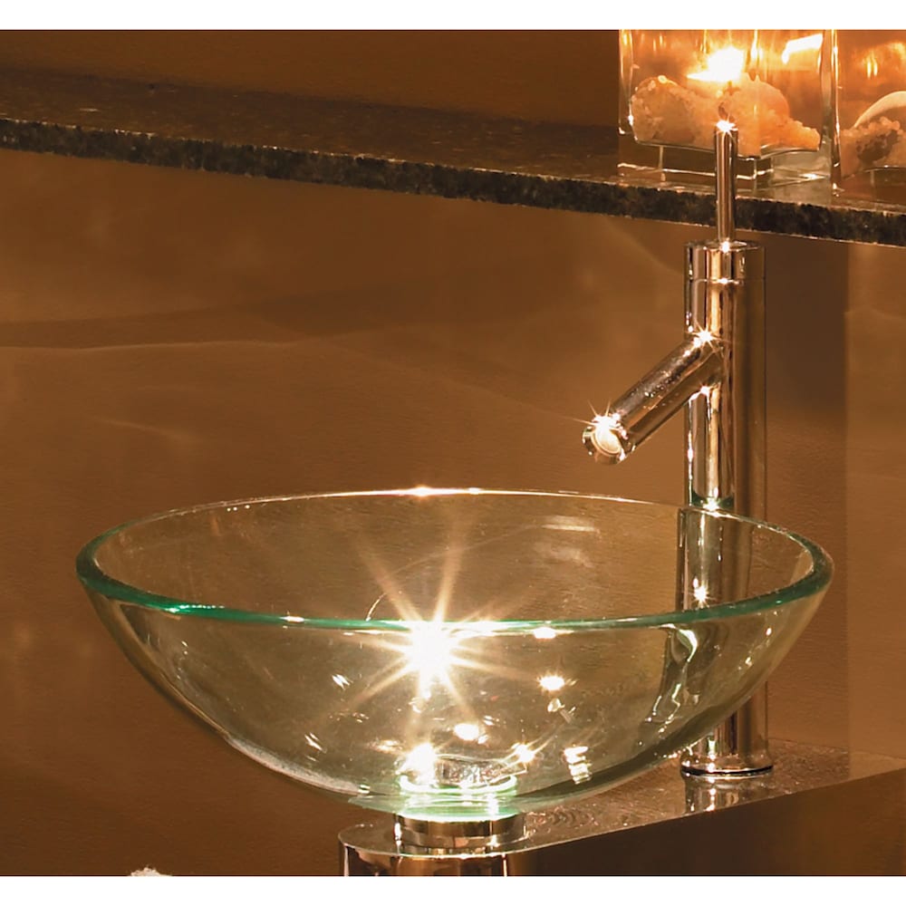 Robinet de salle de bain à arc élevé à 1 poignée et trou unique en chrome avec poignée à levier