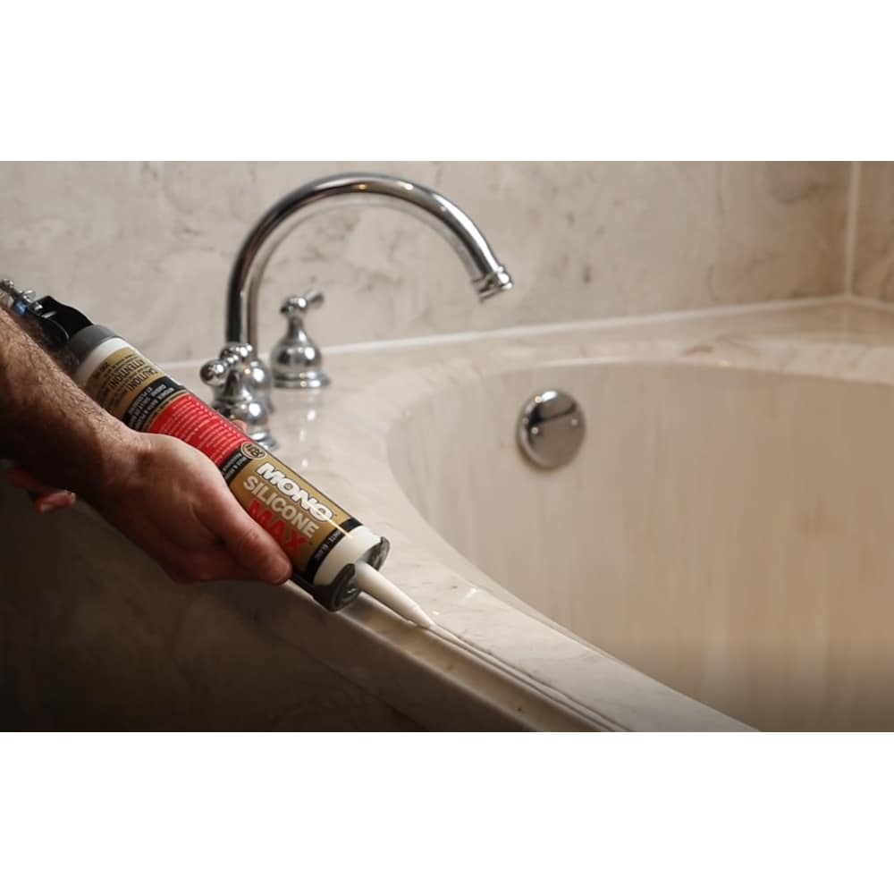MONO® SILICONE MAX Mastic de qualité supérieure 100 % silicone pour cuisine, salle de bain et plomberie Transparent 290 ml