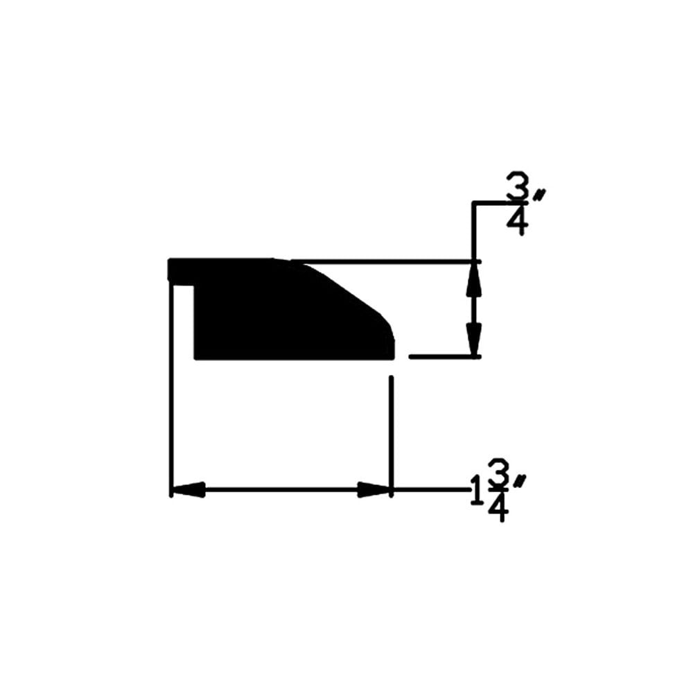 Moulure de réduction en bois dur de bouleau naturel de 3/4 po d'épaisseur x 1 3/4 po de largeur x 94 po de longueur