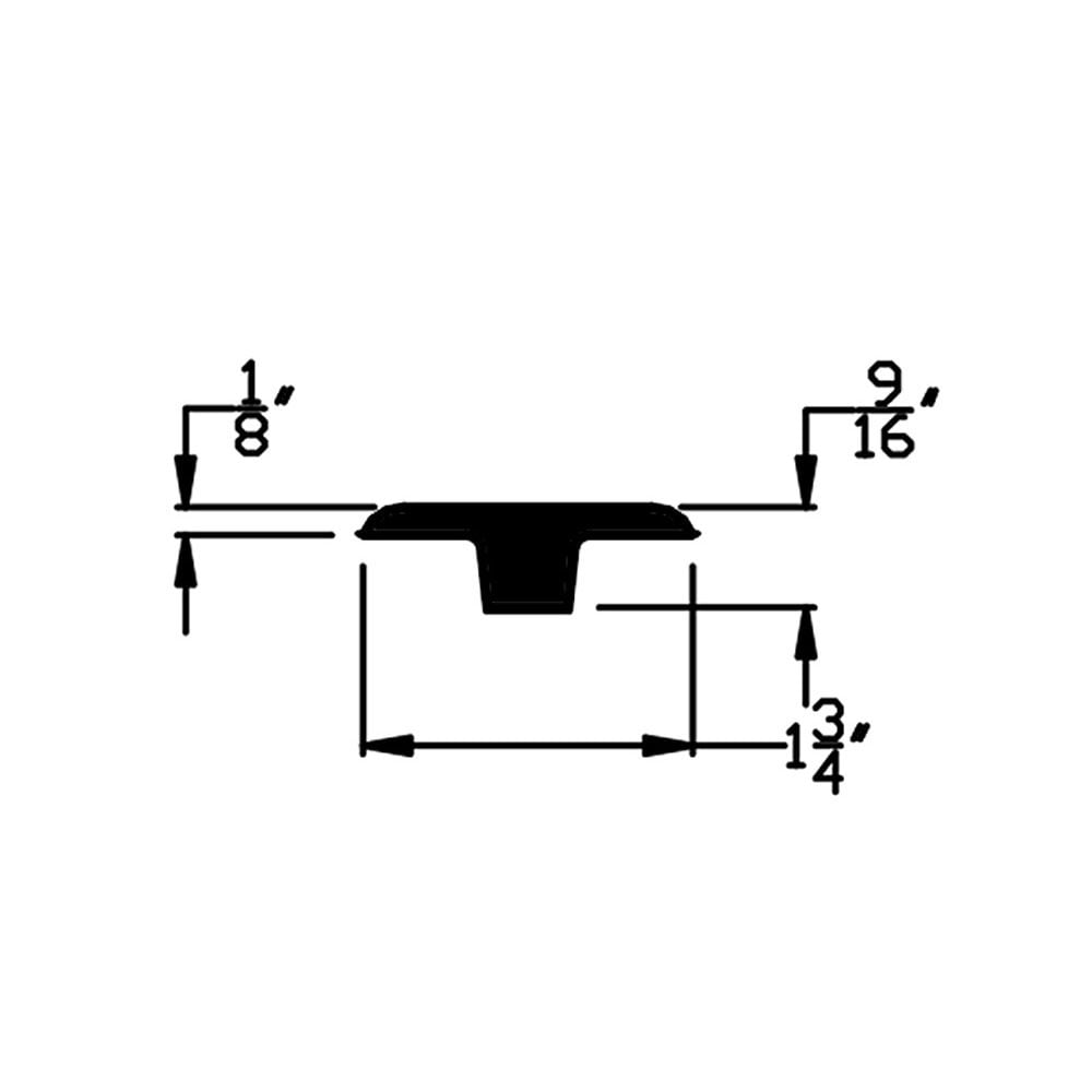Moulure en T en bois dur de bouleau naturel de 9/16 po d'épaisseur x 1 3/4 po de largeur x 94 po de longueur