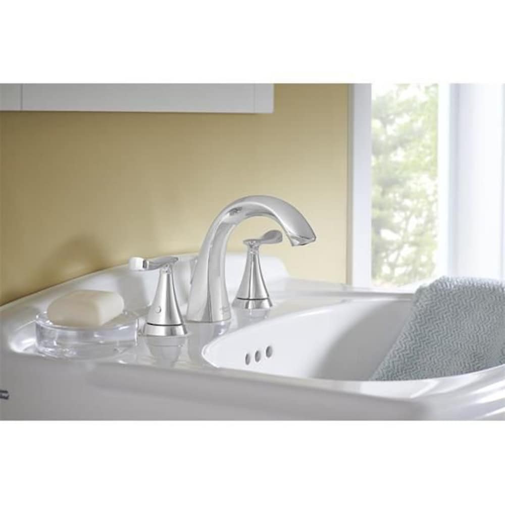 Robinet de salle de bain à arc élevé à 2 poignées Chatfield (8 pouces) en chrome (valve et drain inclus)