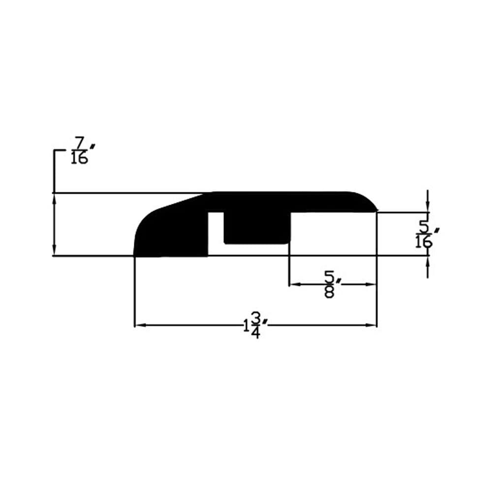 Moulure de réduction en stratifié de 1/2 po d'épaisseur x 1 3/4 po de largeur x 72 po de longueur en cerisier de Boston