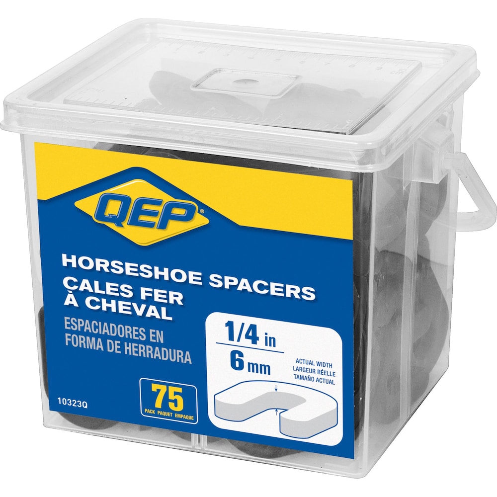 Cales d'espacement en fer à cheval de 1/4 po pour carrelage pour installations au sol ou au mur en marbre, granit et pierre, paquet de 75