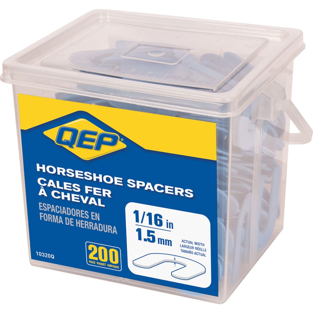 Cales d'espacement en fer à cheval de 1/16 po pour carrelage en marbre, granit et pierre, installations au sol ou au mur, paquet de 200