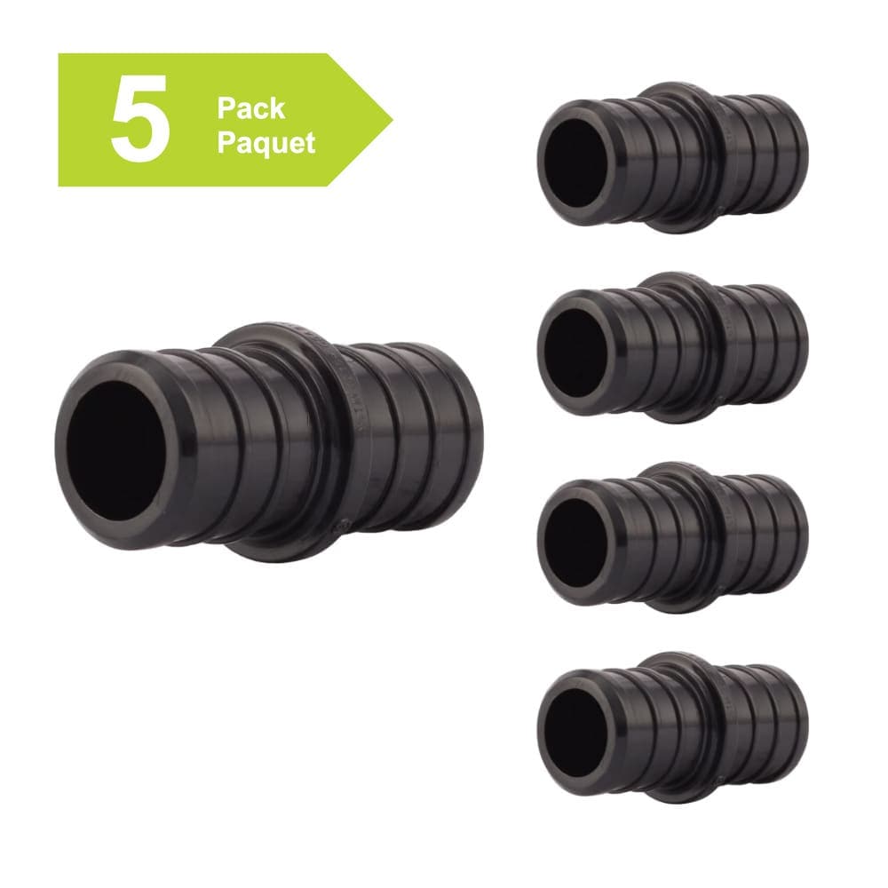 Raccord de couplage à 90 degrés en plastique PEX de 3/4 po pour tuyau PEX - Paquet de 5