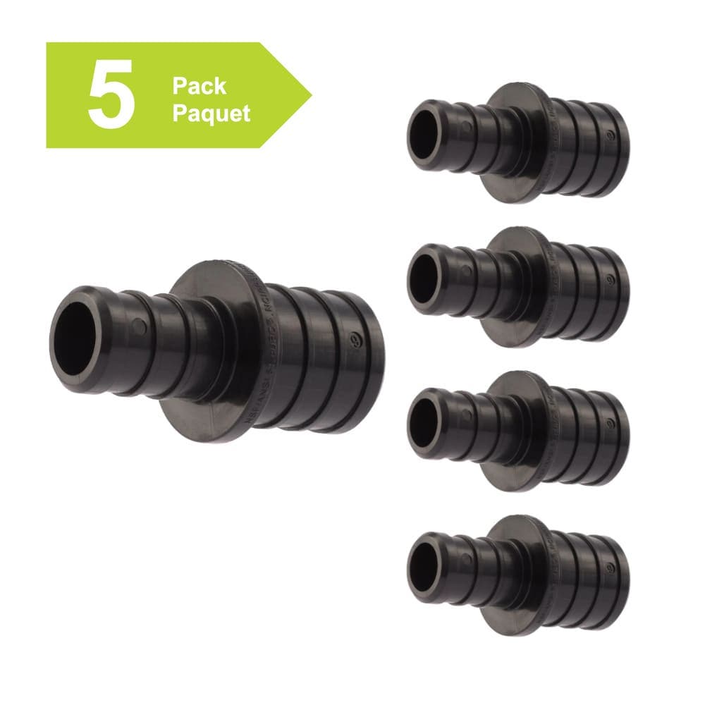 Raccord réducteur en plastique PEX de 3/4 po x 1/2 po pour tuyau PEX - Paquet de 5