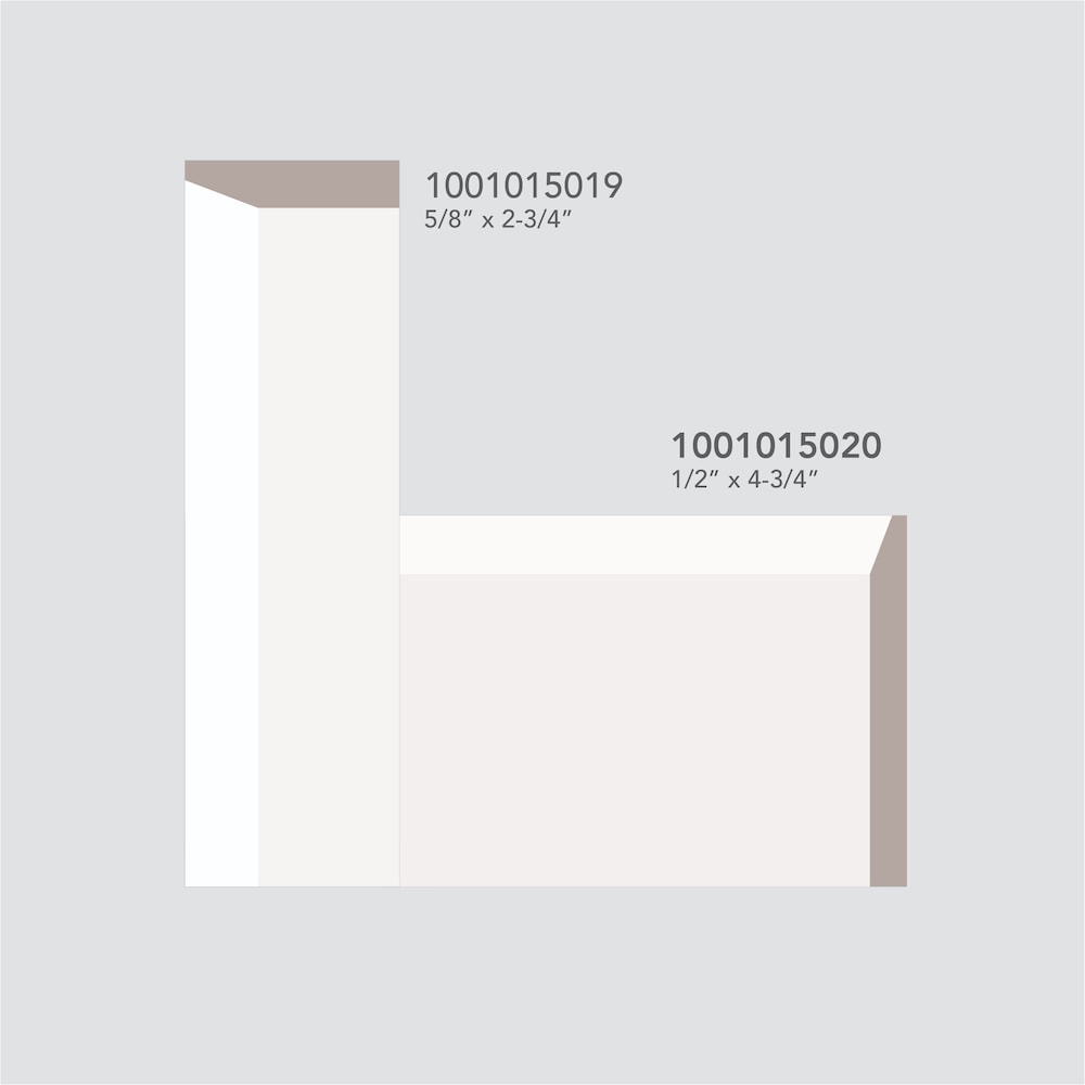 1/2-inch x 4 3/4-inch x 96-inch Modern MDF Primed  Baseboard Moulding