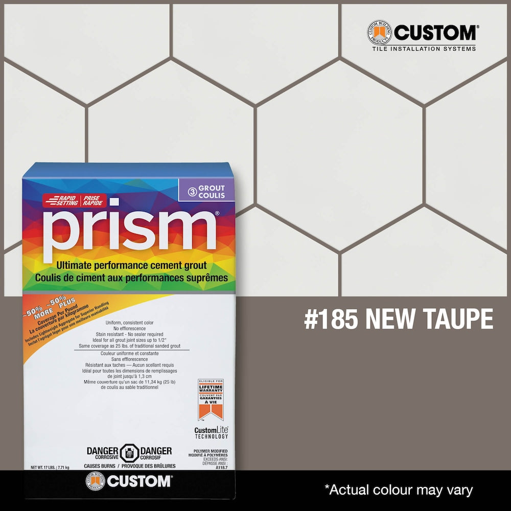 Prism 17 lb. 185 New Taupe Stain-Resistant Grout for Tile and Stone