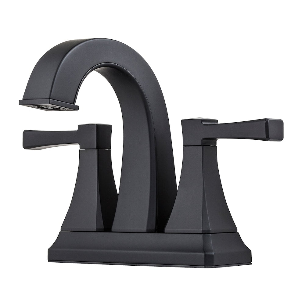 Robinet de lavabo de salle de bain Halifax à 2 poignées et 4 pouces, noir mat