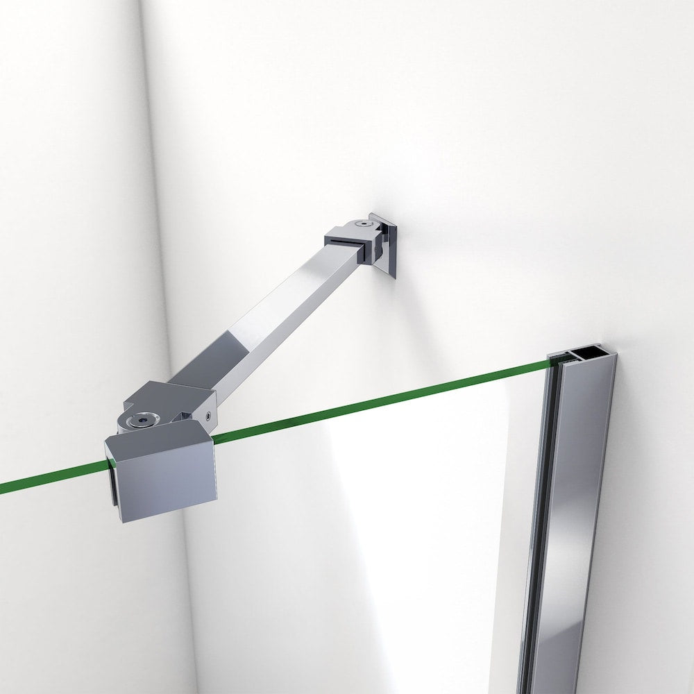 Aqua 48 in. W x 58 in. H Frameless Pivot Bathtub Door in Chrome with Clear Tempered Glass