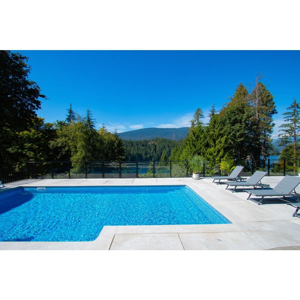 AquatinePLUS 44-inch W x 4 ft. H Aluminum Metal Rail Kit in Black for Pool Fencing Glass Panels