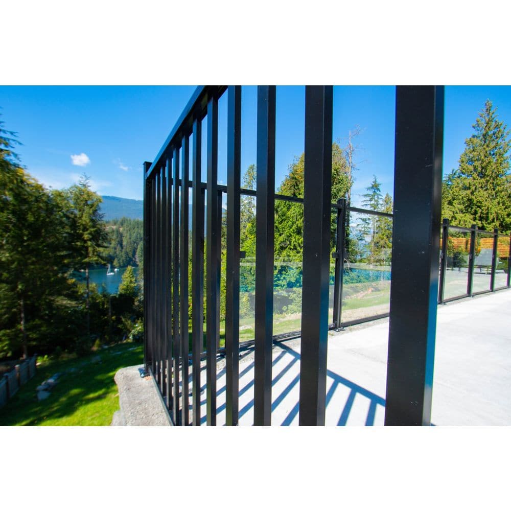AquatinePLUS 6 ft. W x 4 ft. H Aluminum Metal Rail and Picket Kit in Black for Pool Fencing