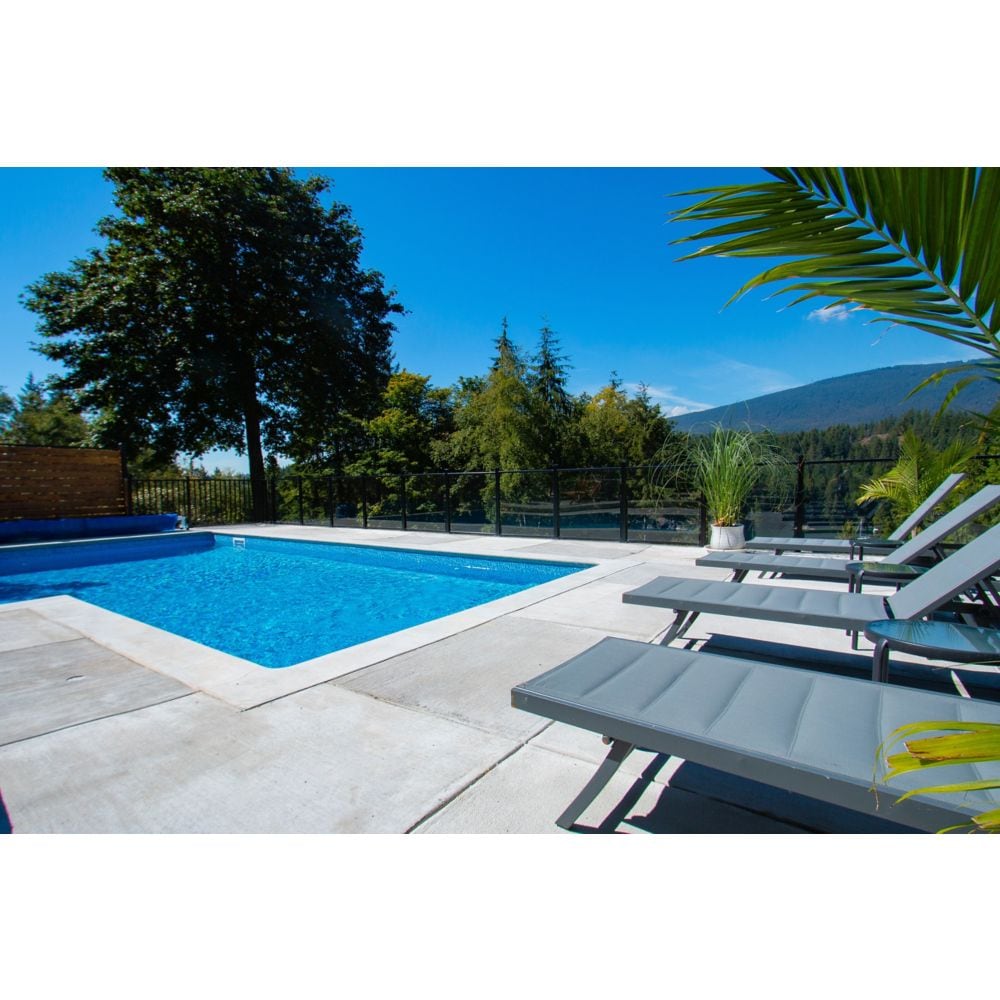 AquatinePLUS 6 ft. W x 4 ft. H Aluminum Metal Rail and Picket Kit in Black for Pool Fencing