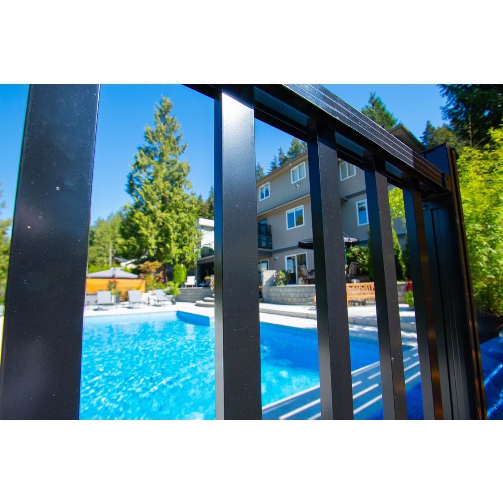 AquatinePLUS 6 ft. W x 4 ft. H Aluminum Metal Rail and Picket Kit in Black for Pool Fencing