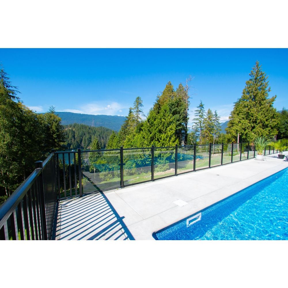 AquatinePLUS 6 ft. W x 4 ft. H Aluminum Metal Rail and Picket Kit in Black for Pool Fencing