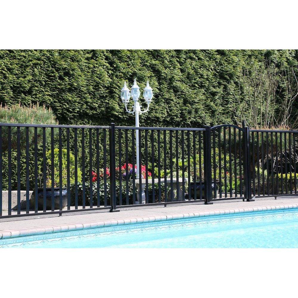 AquatinePLUS 6 ft. W x 4 ft. H Aluminum Metal Rail and Picket Kit in Black for Pool Fencing