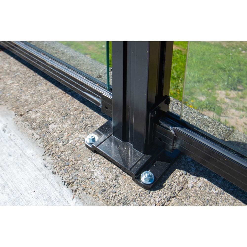 Poteau de clôture en aluminium pour surface dure AquatinePLUS de 4 pi de hauteur, noir, pour clôture de piscine