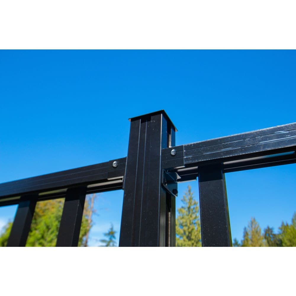 Poteau de clôture en aluminium pour surface dure AquatinePLUS de 4 pi de hauteur, noir, pour clôture de piscine
