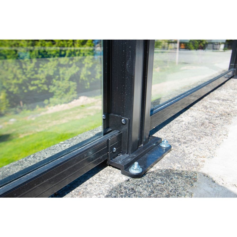 Poteau de clôture en aluminium pour surface dure AquatinePLUS de 4 pi de hauteur, noir, pour clôture de piscine