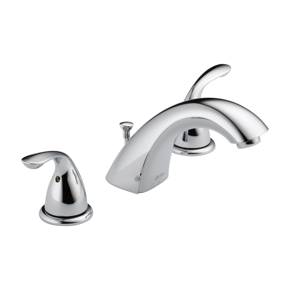 Robinet de salle de bain classique à deux poignées et à arc bas de 8 pouces en chrome