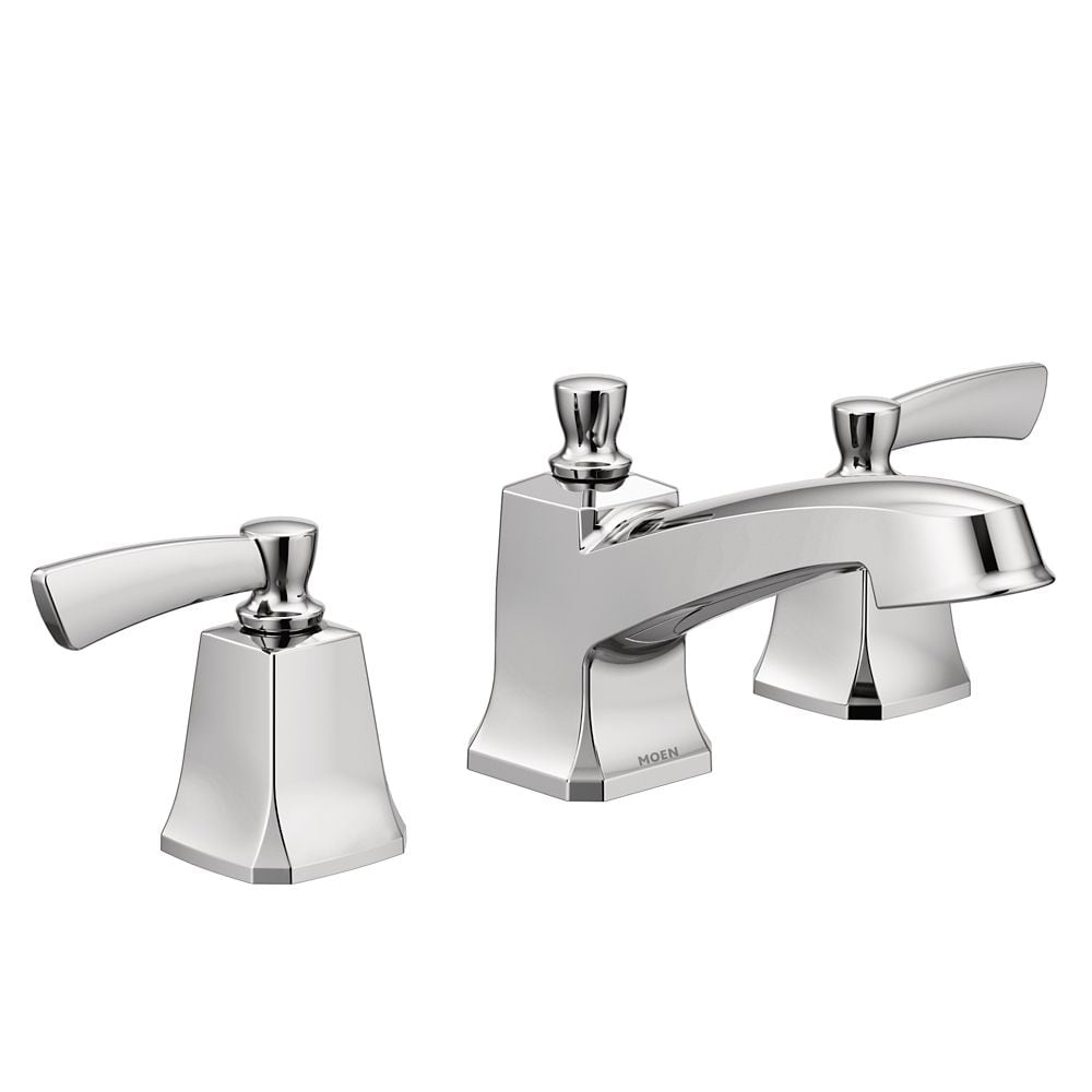 Robinet de lavabo de salle de bain à 2 poignées Conway de 8 à 16 pouces en chrome (drain et valve inclus)