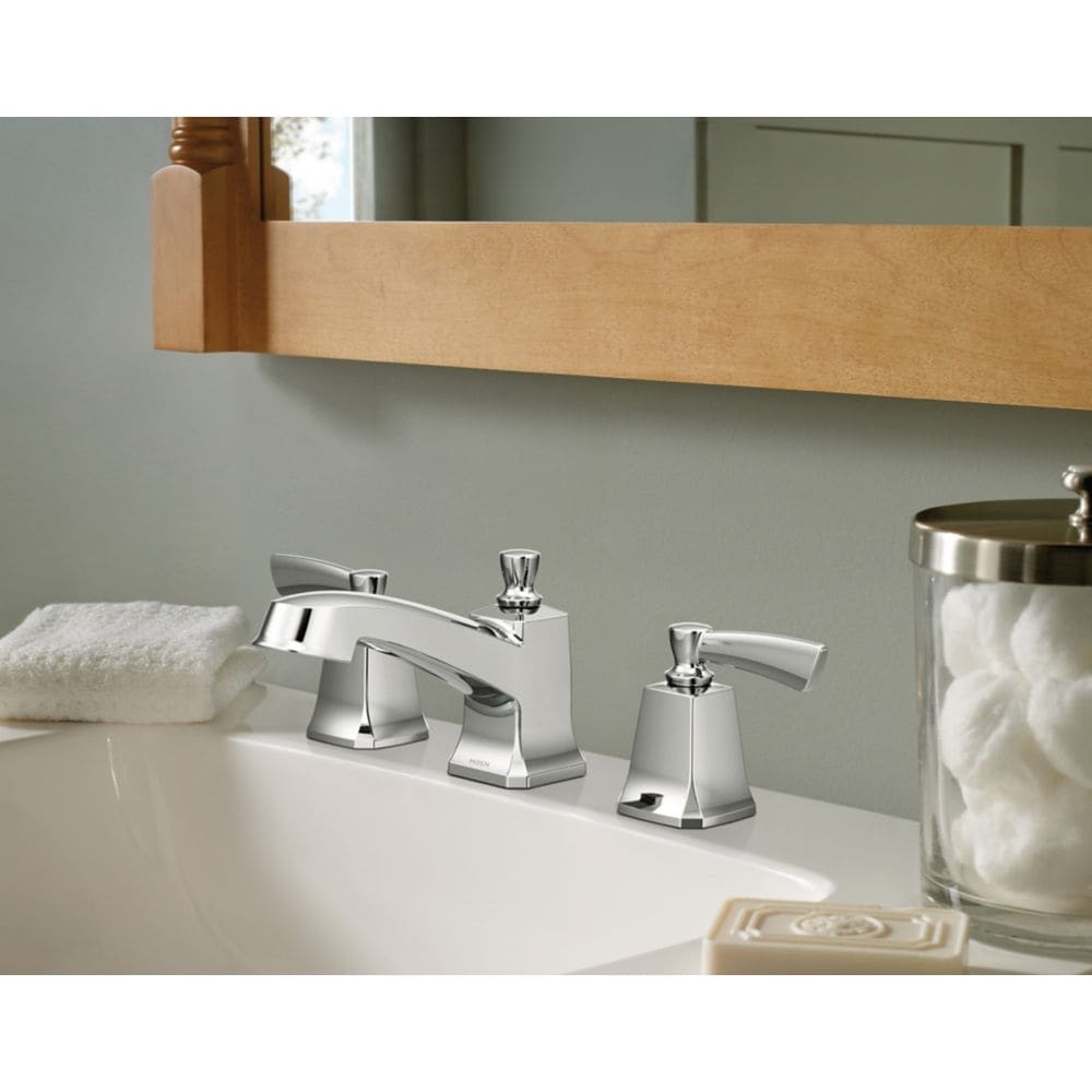 Robinet de lavabo de salle de bain à 2 poignées Conway de 8 à 16 pouces en chrome (drain et valve inclus)