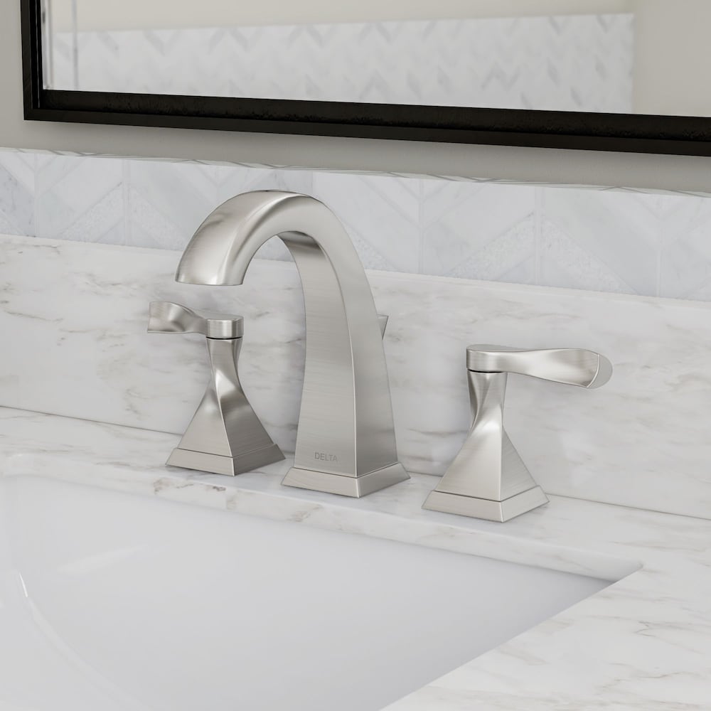 Everly Widespread (8-inch) 2-Handle High Arc Bathroom Faucet in Brushed Nickel with Lever Handles