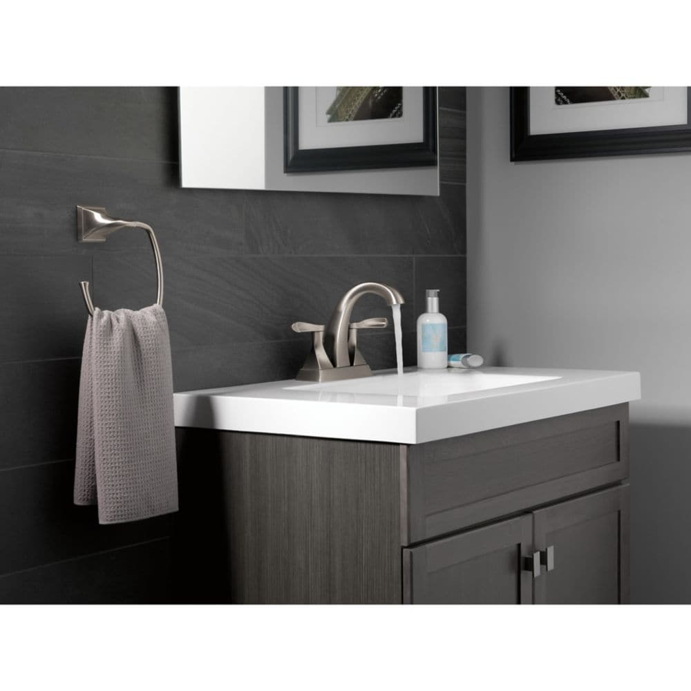 Everly 4 inch Centerset, 2 Handle Bathroom Sink Faucet in SpotShield Brushed Nickel
