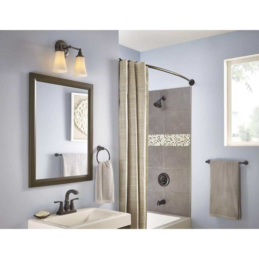 Robinet de lavabo de salle de bain à 2 poignées Hensley de 4 pouces en bronze méditerranéen (drain et valve inclus)