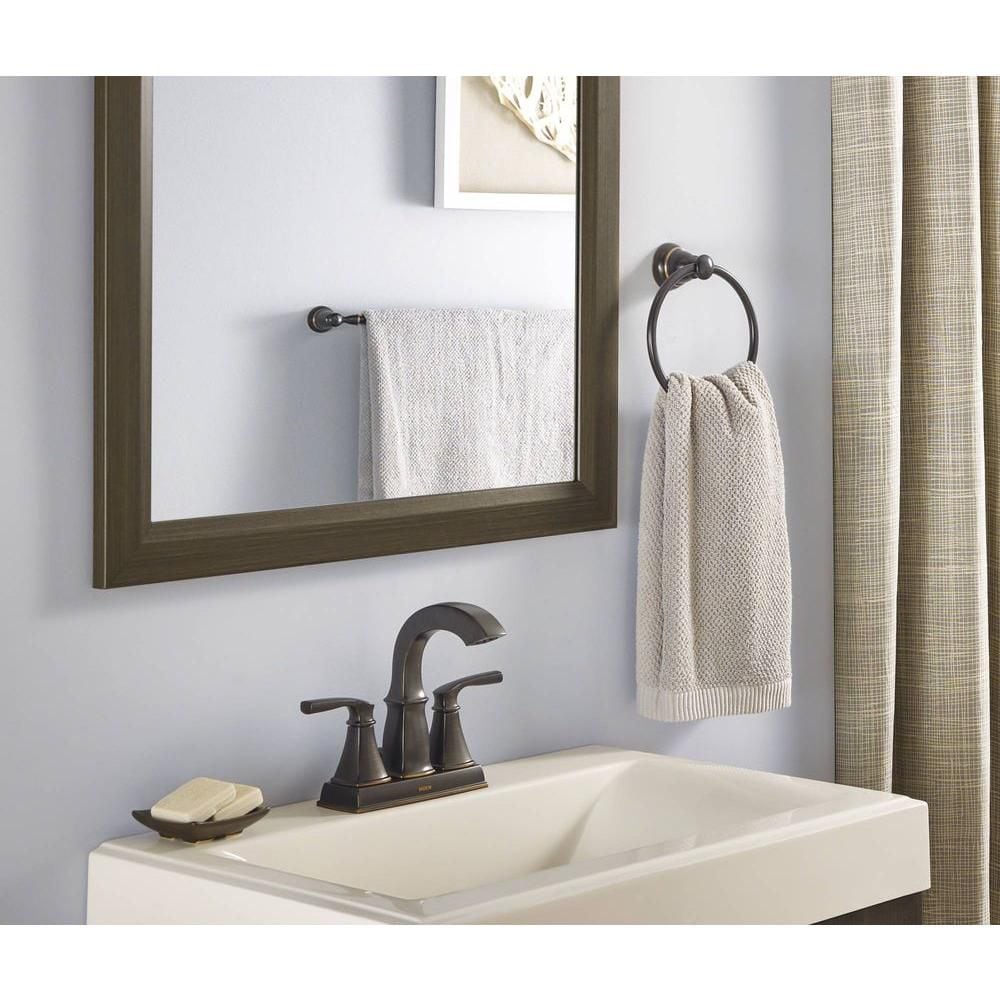 Robinet de lavabo de salle de bain à 2 poignées Hensley de 4 pouces en bronze méditerranéen (drain et valve inclus)