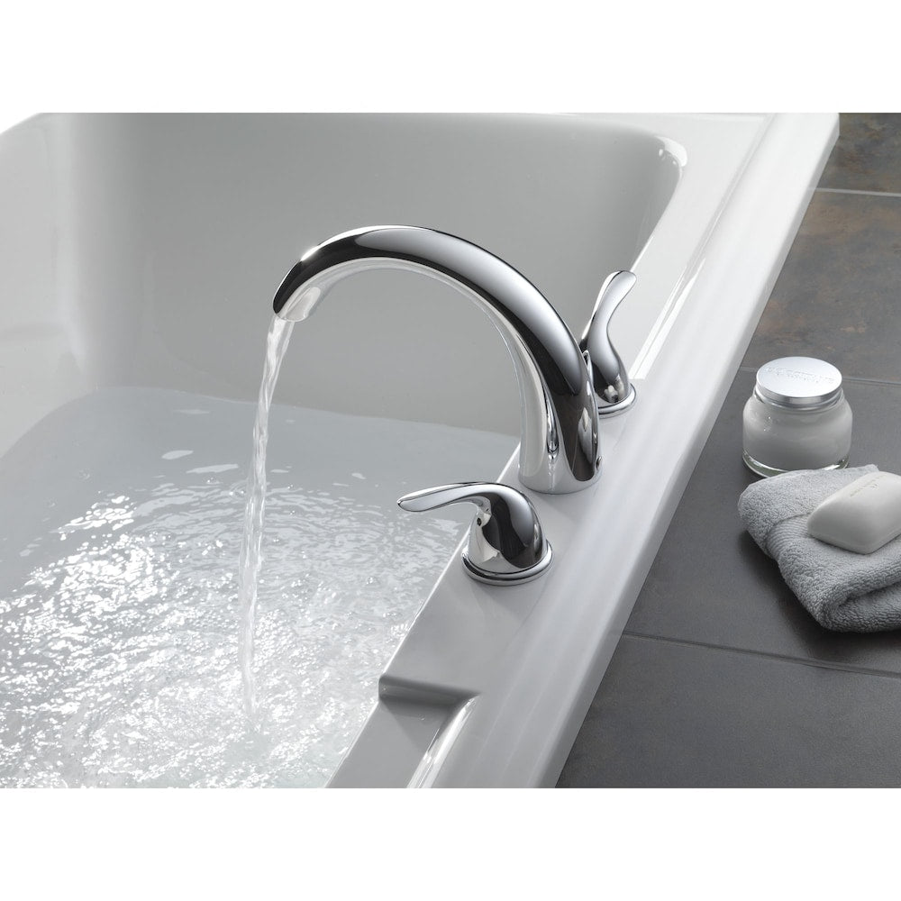Garniture de robinet de baignoire romaine classique à deux poignées en chrome (robinet non inclus)
