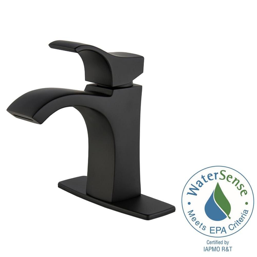 Venturi Single Handle 1 or 3 Hole Matte Black Bathroom Sink Faucet/Tap